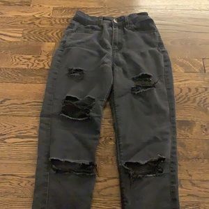 black rip jeans